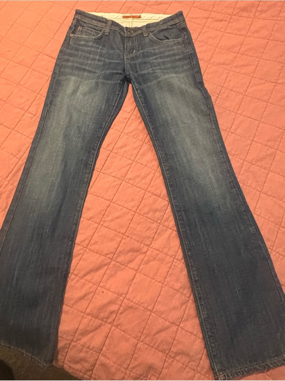 Vigoss Women's Dark Blue Flare Jeans with Subtle Fading